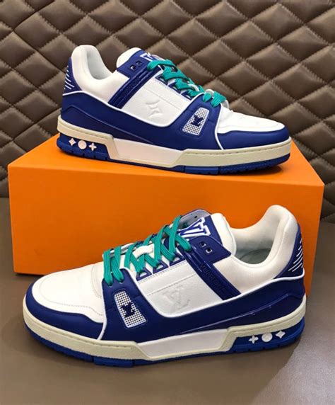 louis vuitton trainer sneaker blue